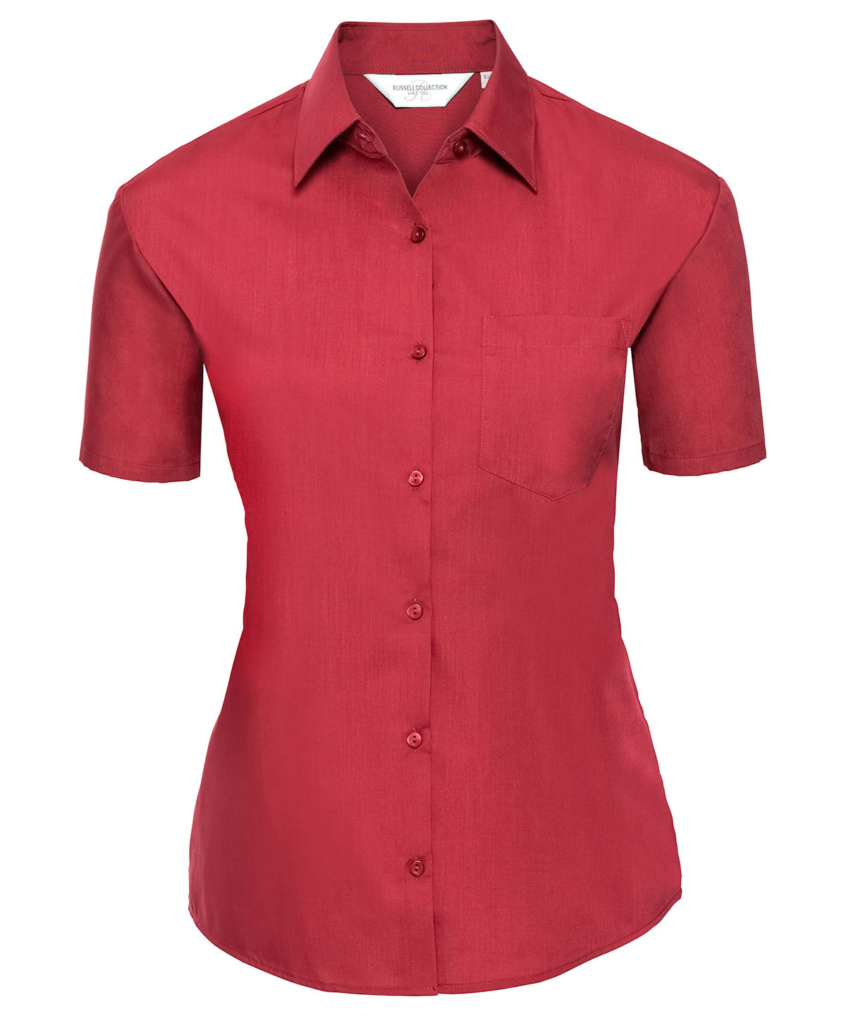 Russell Collection Womens Short Sleeve Poplin Shirt Elegant Design