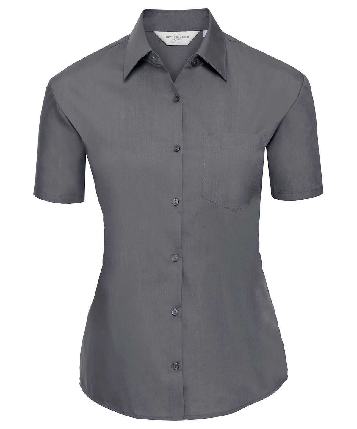 Russell Collection Womens Short Sleeve Poplin Shirt Elegant Design