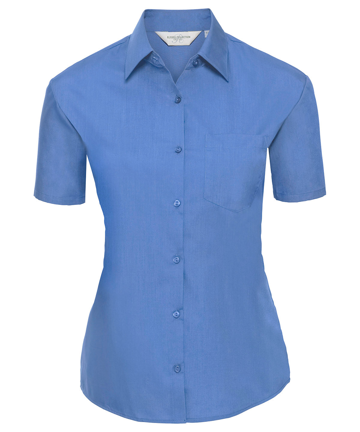 Russell Collection Womens Short Sleeve Poplin Shirt Elegant Design