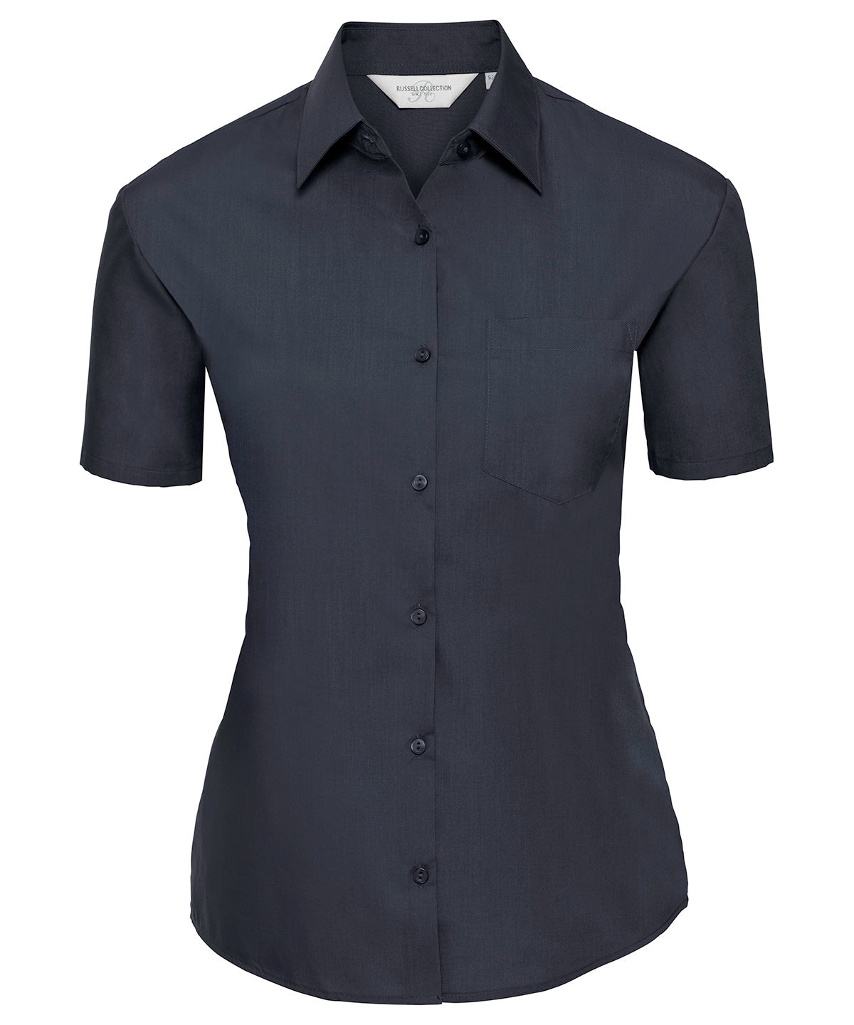 Russell Collection Womens Short Sleeve Poplin Shirt Elegant Design