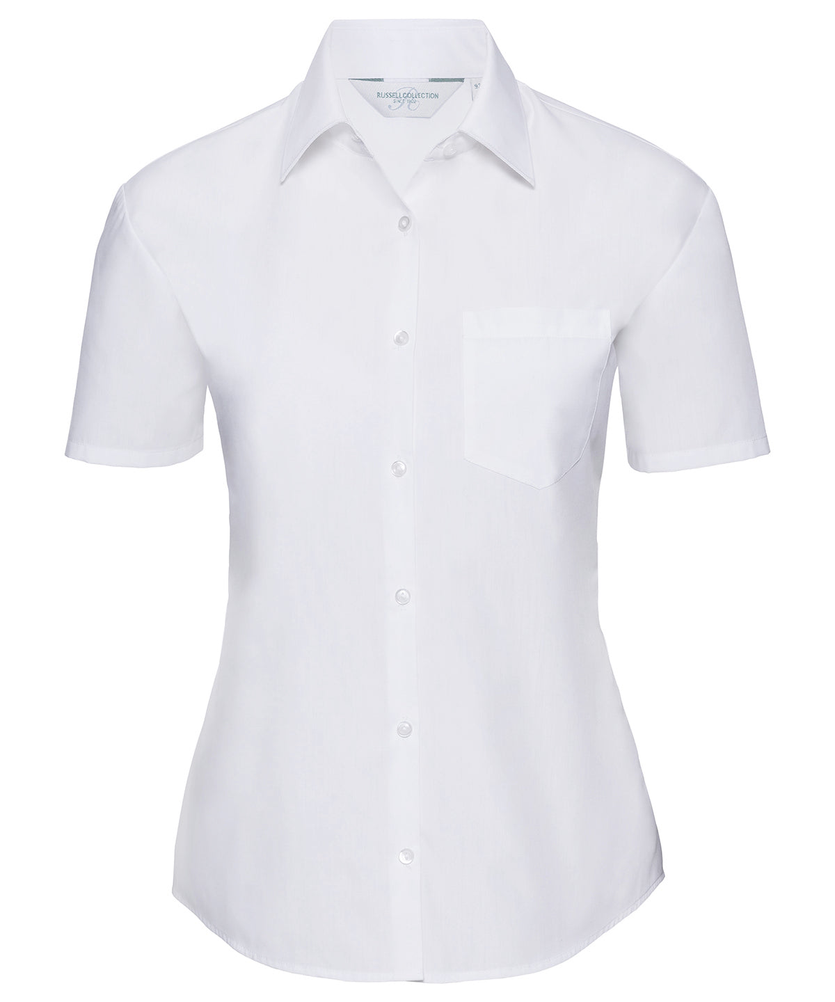 Russell Collection Womens Short Sleeve Poplin Shirt Elegant Design
