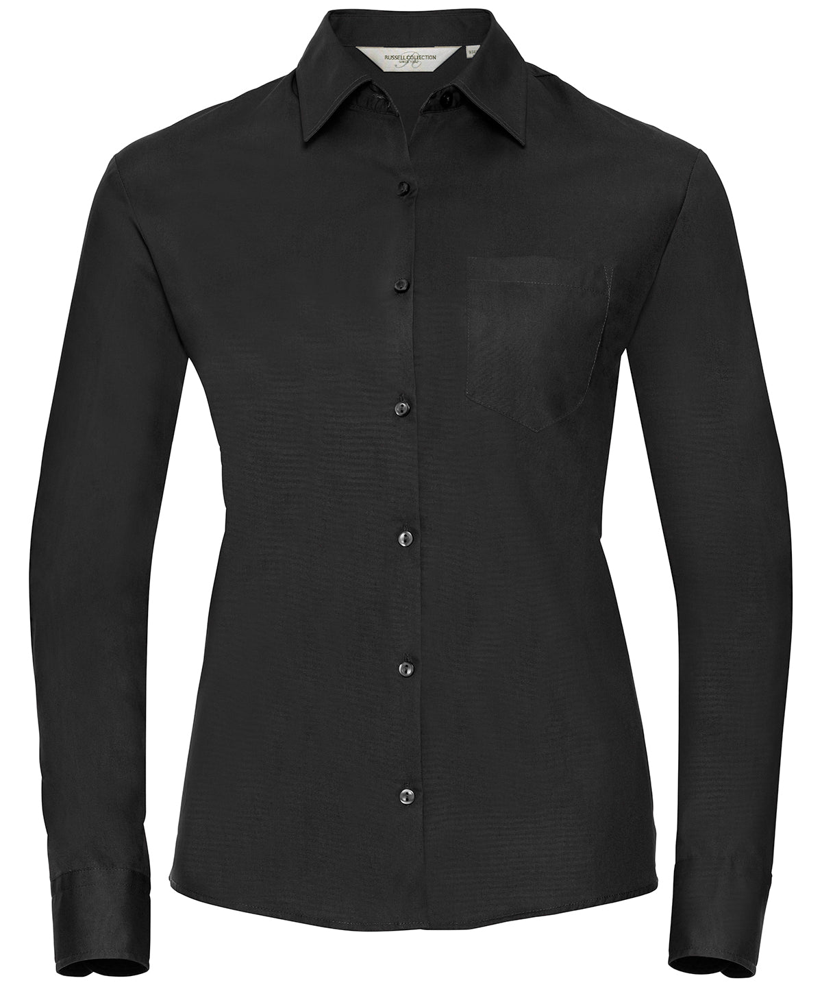Russell Collection Womens Long Sleeve Cotton Poplin Shirt