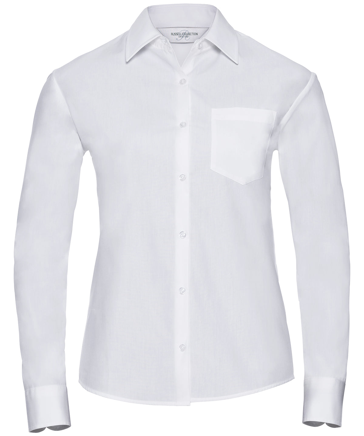 Russell Collection Womens Long Sleeve Cotton Poplin Shirt