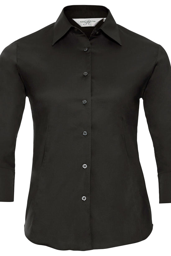 Russell Collection Womens Fitted Shirt with 34 Sleeve