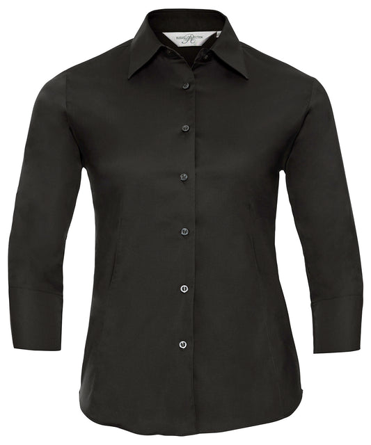 Russell Collection Womens Fitted Shirt with 34 Sleeve