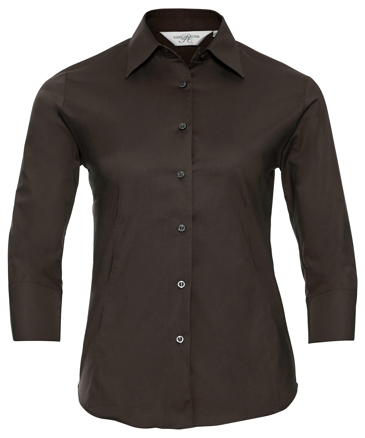 Russell Collection Womens Fitted Shirt with 34 Sleeve