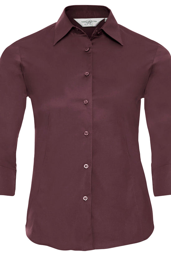 Russell Collection Womens Fitted Shirt with 34 Sleeve