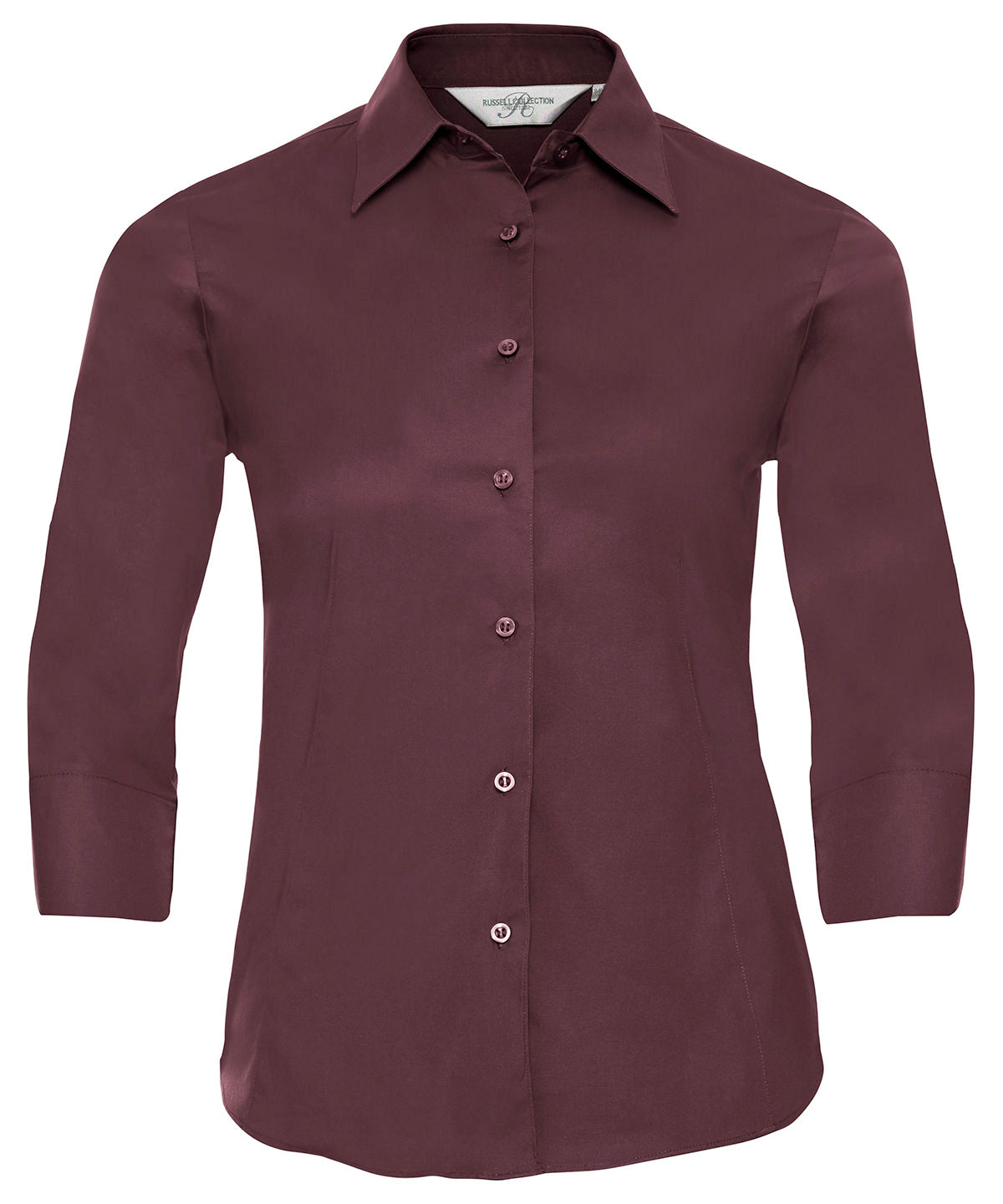 Russell Collection Womens Fitted Shirt with 34 Sleeve