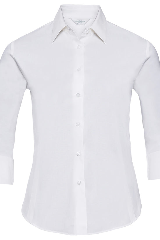 Russell Collection Womens Fitted Shirt with 34 Sleeve