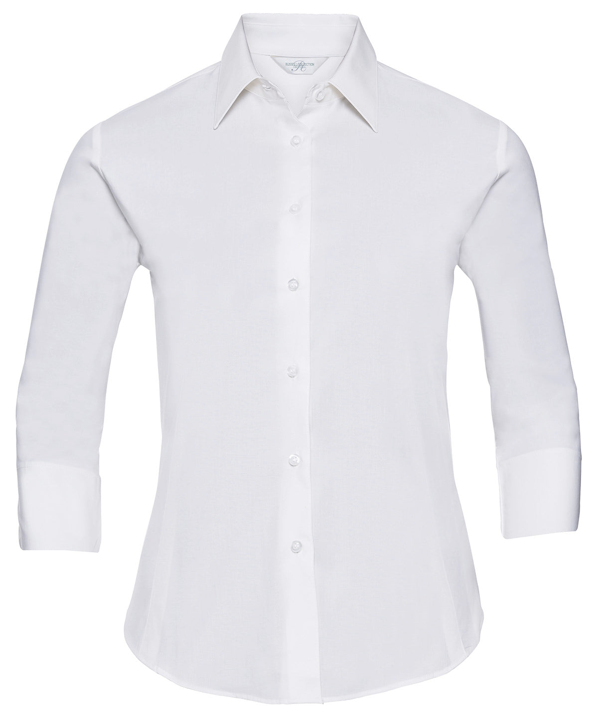 Russell Collection Womens Fitted Shirt with 34 Sleeve