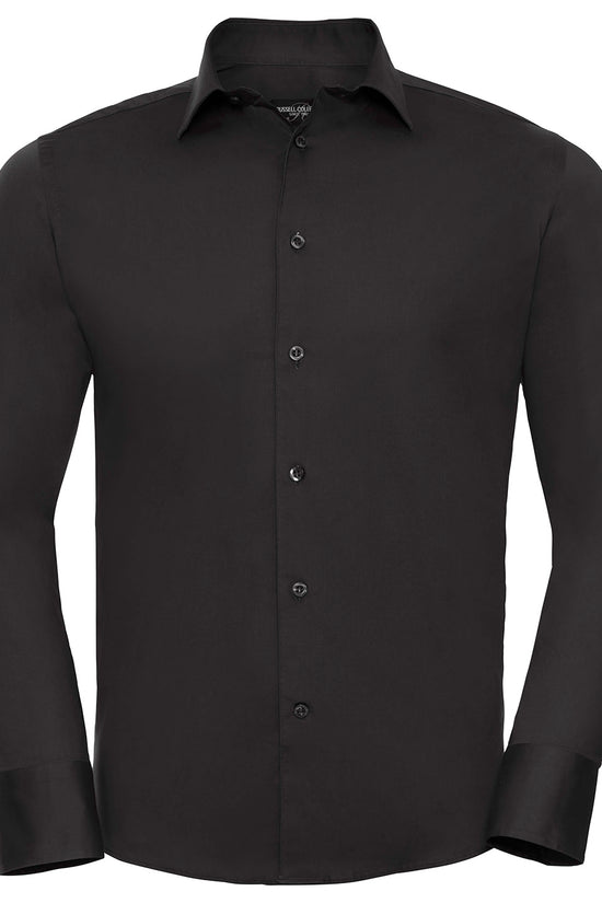 Russell Collection Long Sleeve Fitted Shirt for Men Plus Size