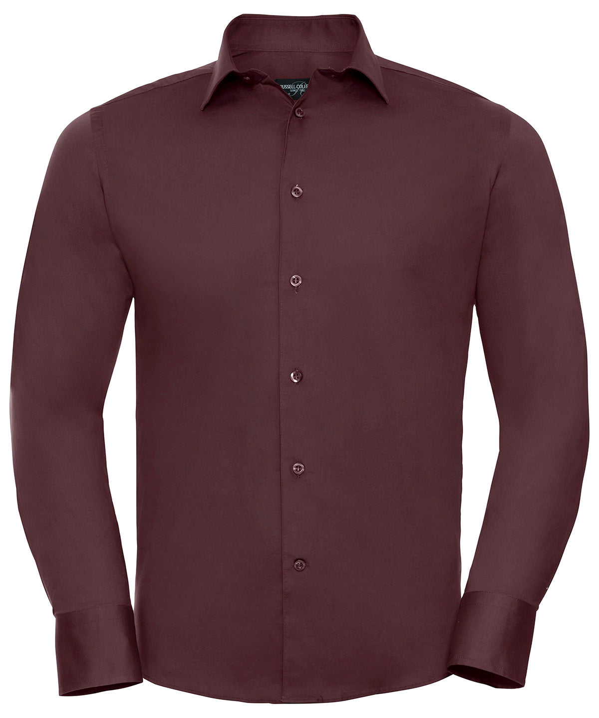 Russell Collection Long Sleeve Fitted Shirt for Men Plus Size