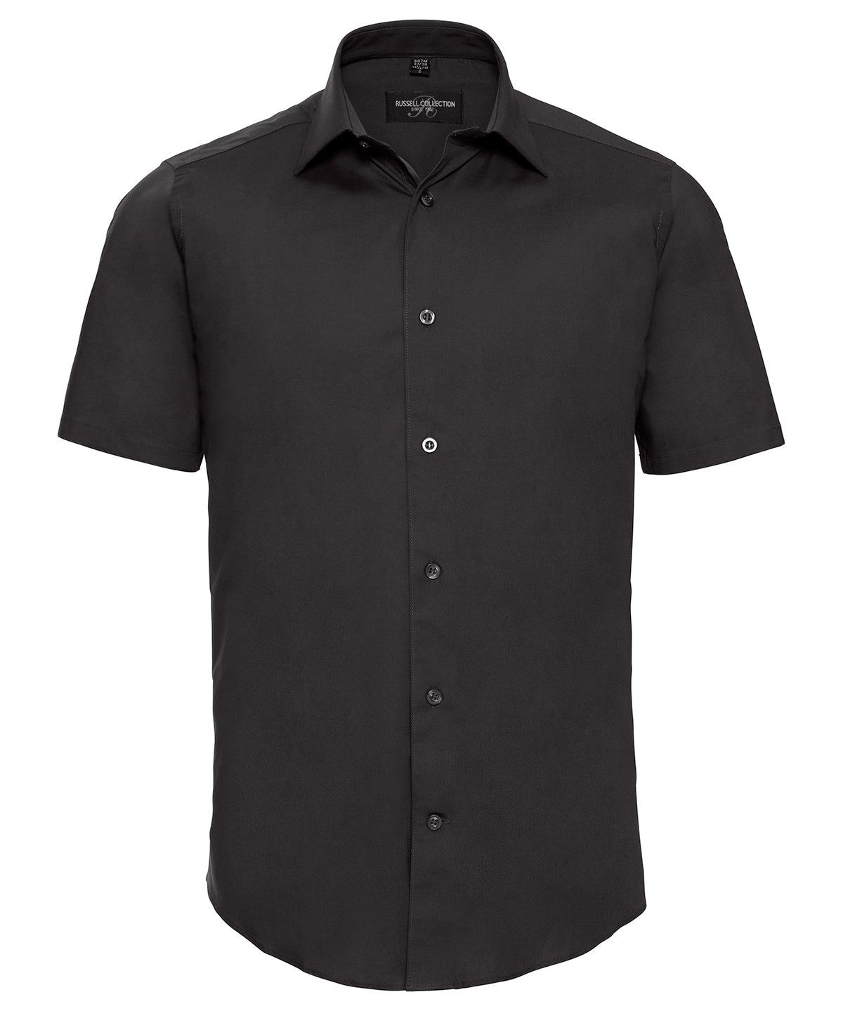 Russell Collection Mens Fitted Short Sleeve Shirt