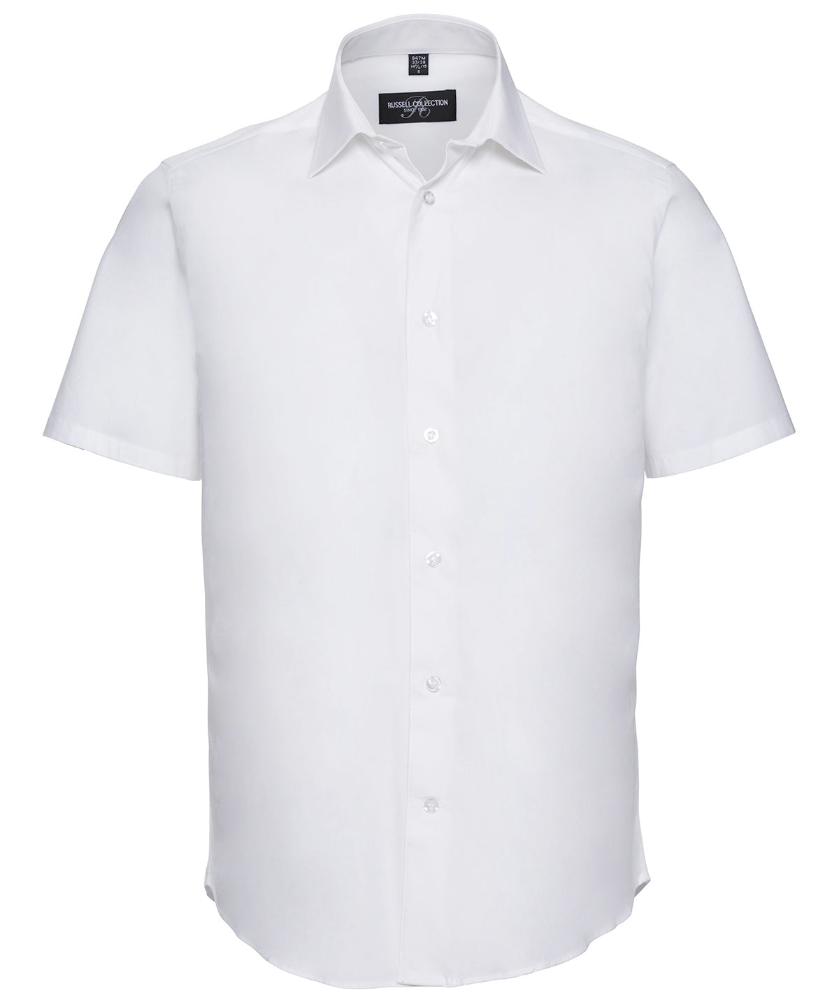 Russell Collection Mens Fitted Short Sleeve Shirt