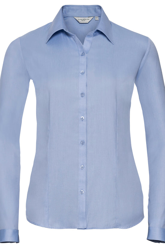 Russell Collection Womens Herringbone Long Sleeve Shirt