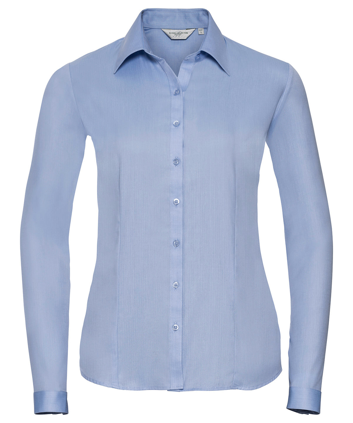 Russell Collection Womens Herringbone Long Sleeve Shirt