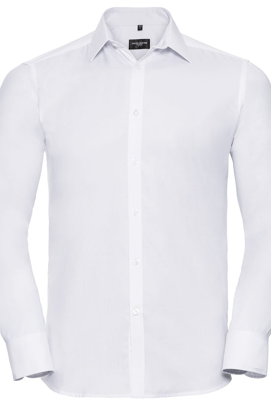 Russell Collection Herringbone Shirt for Men in Plus Sizes