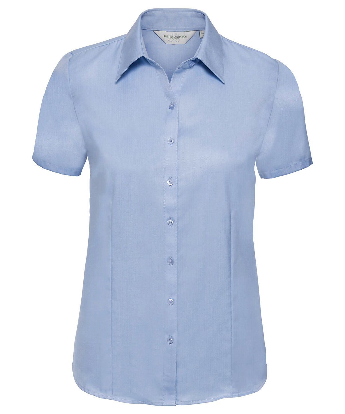 Russell Collection Womens Herringbone Short Sleeve Shirt