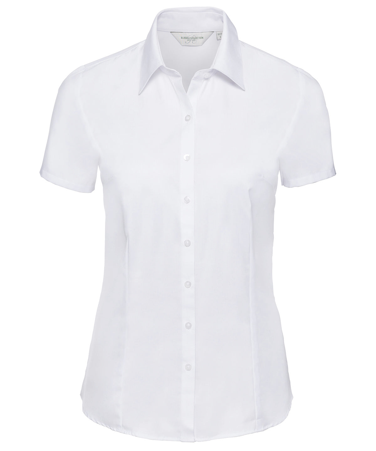 Russell Collection Womens Herringbone Short Sleeve Shirt