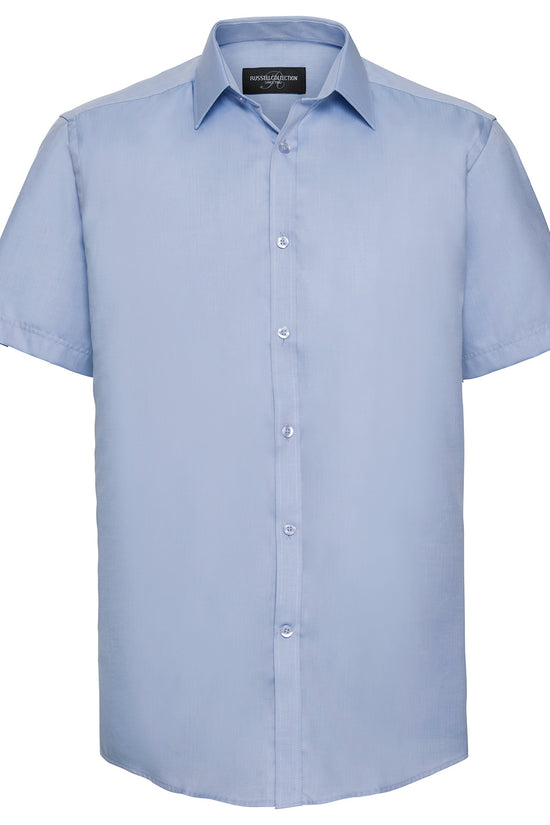 Mens Short Sleeve Herringbone Shirt Plus Sizes