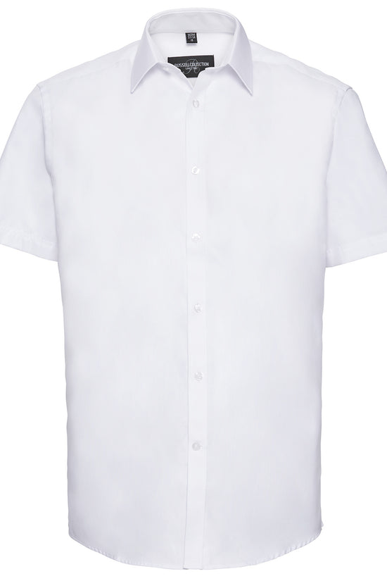 Mens Short Sleeve Herringbone Shirt Plus Sizes