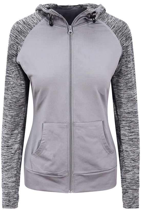 AWDis Just Cool Womens Cool Contrast Zoodie Dual Weight Polyester Hoodie