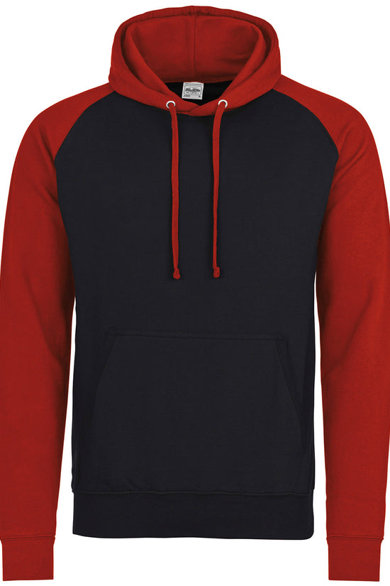 Mens Baseball Hoodie with Raglan Sleeves
