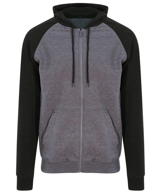 AWDis Baseball Zoodie Hoodie Mens Streetwear