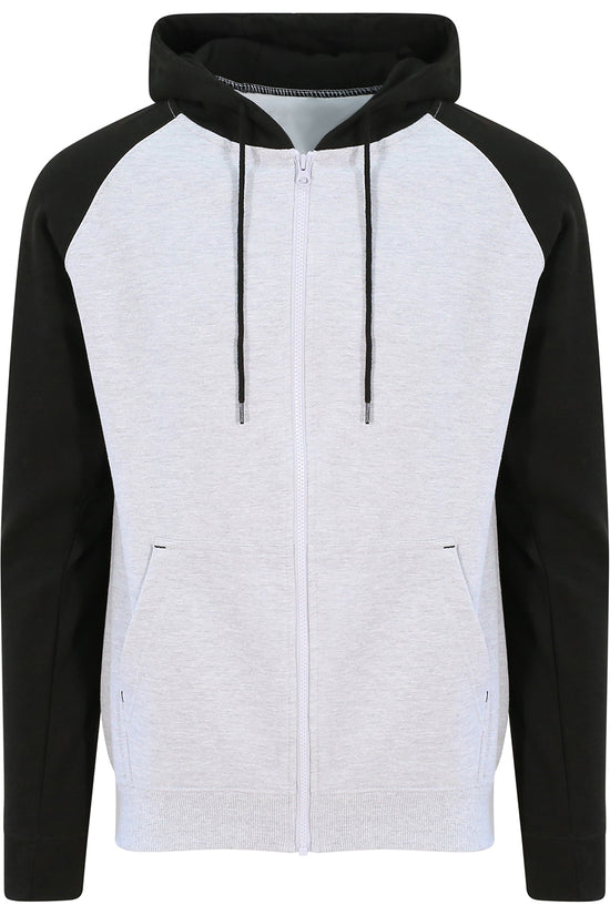 AWDis Baseball Zoodie Hoodie Mens Streetwear