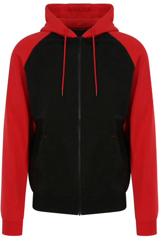 AWDis Baseball Zoodie Hoodie Mens Streetwear