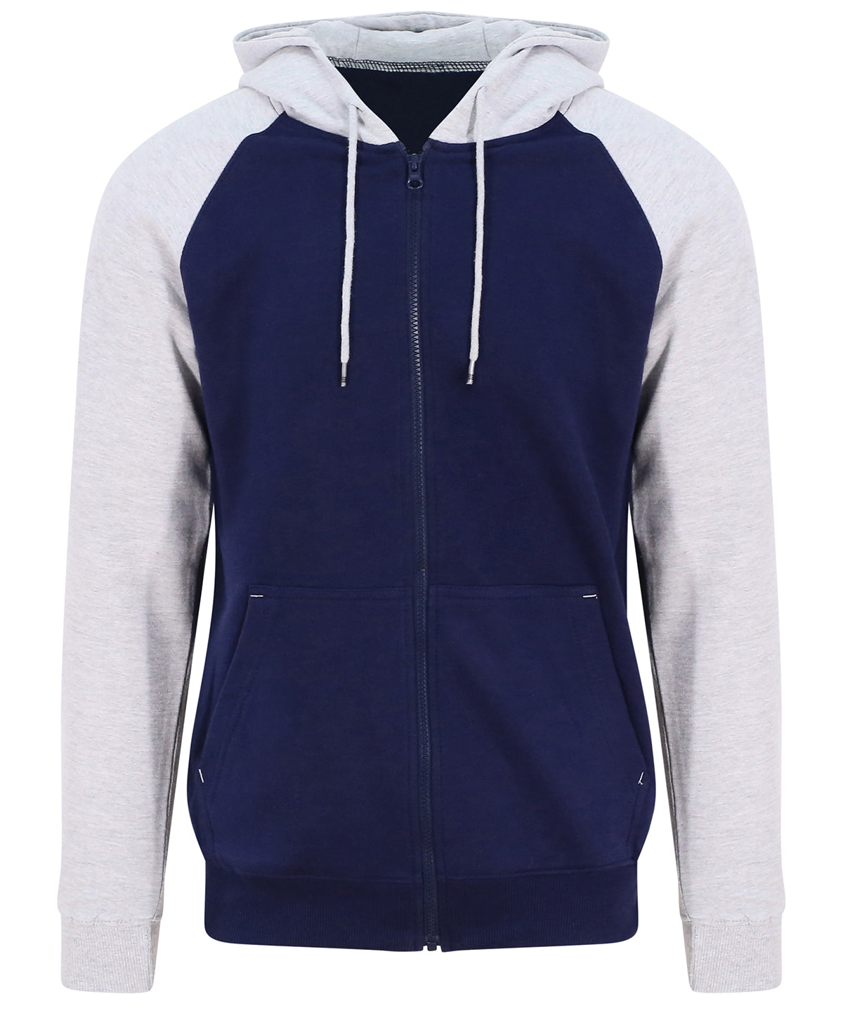 AWDis Baseball Zoodie Hoodie Mens Streetwear