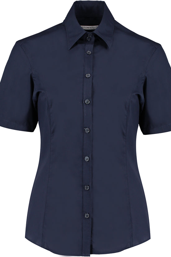 Tailored Fit Short Sleeve Business Blouse for Women