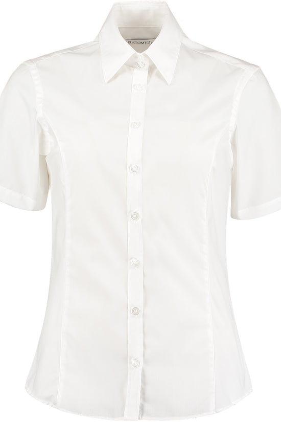 Tailored Fit Short Sleeve Business Blouse for Women