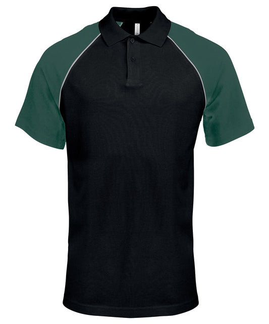 Kariban Mens Baseball Contrast Polo Shirt Plus Sizes