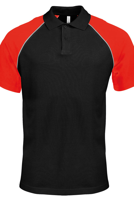 Kariban Mens Baseball Contrast Polo Shirt Plus Sizes