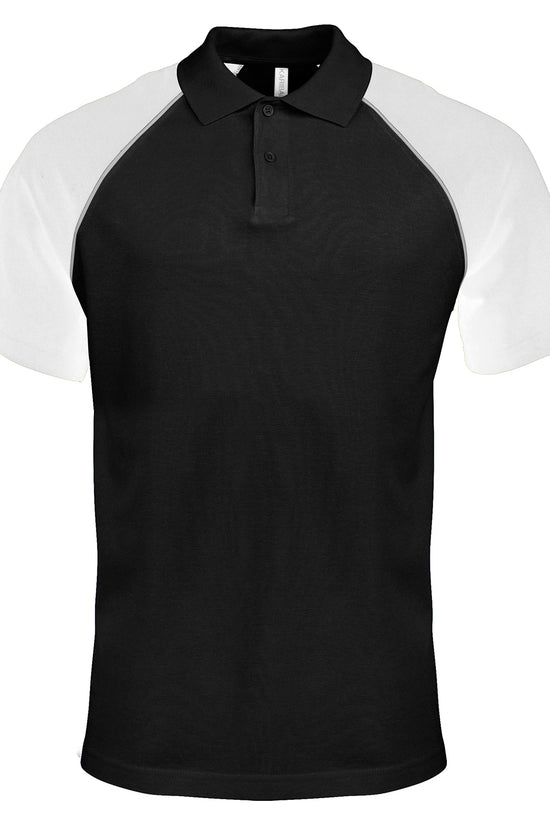 Kariban Mens Baseball Contrast Polo Shirt Plus Sizes