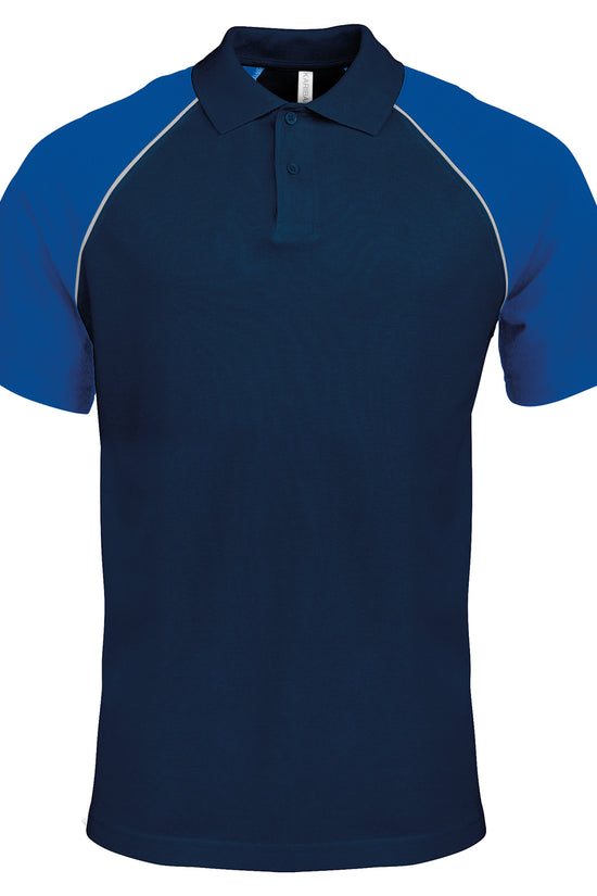Kariban Mens Baseball Contrast Polo Shirt Plus Sizes