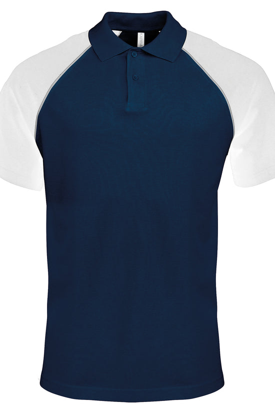 Kariban Mens Baseball Contrast Polo Shirt Plus Sizes