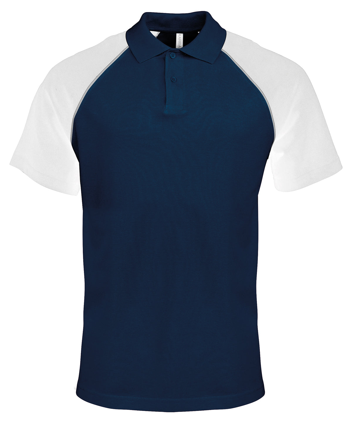 Kariban Mens Baseball Contrast Polo Shirt Plus Sizes