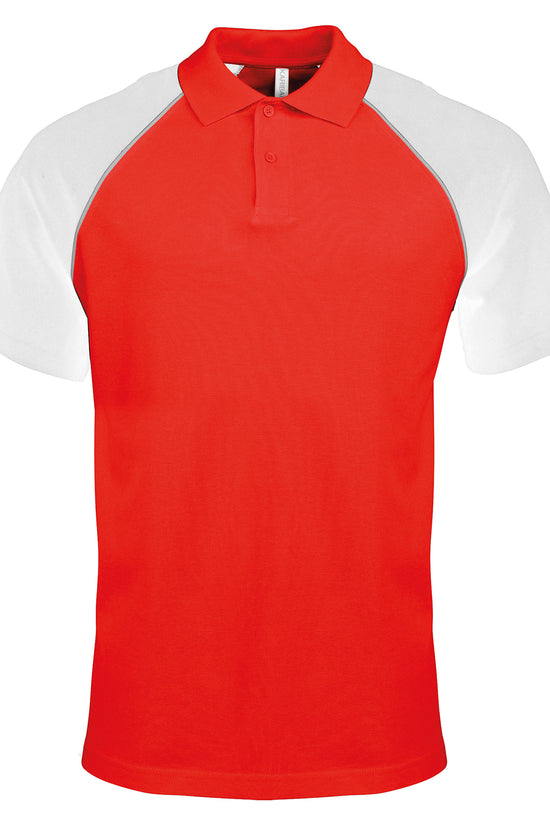 Kariban Mens Baseball Contrast Polo Shirt Plus Sizes