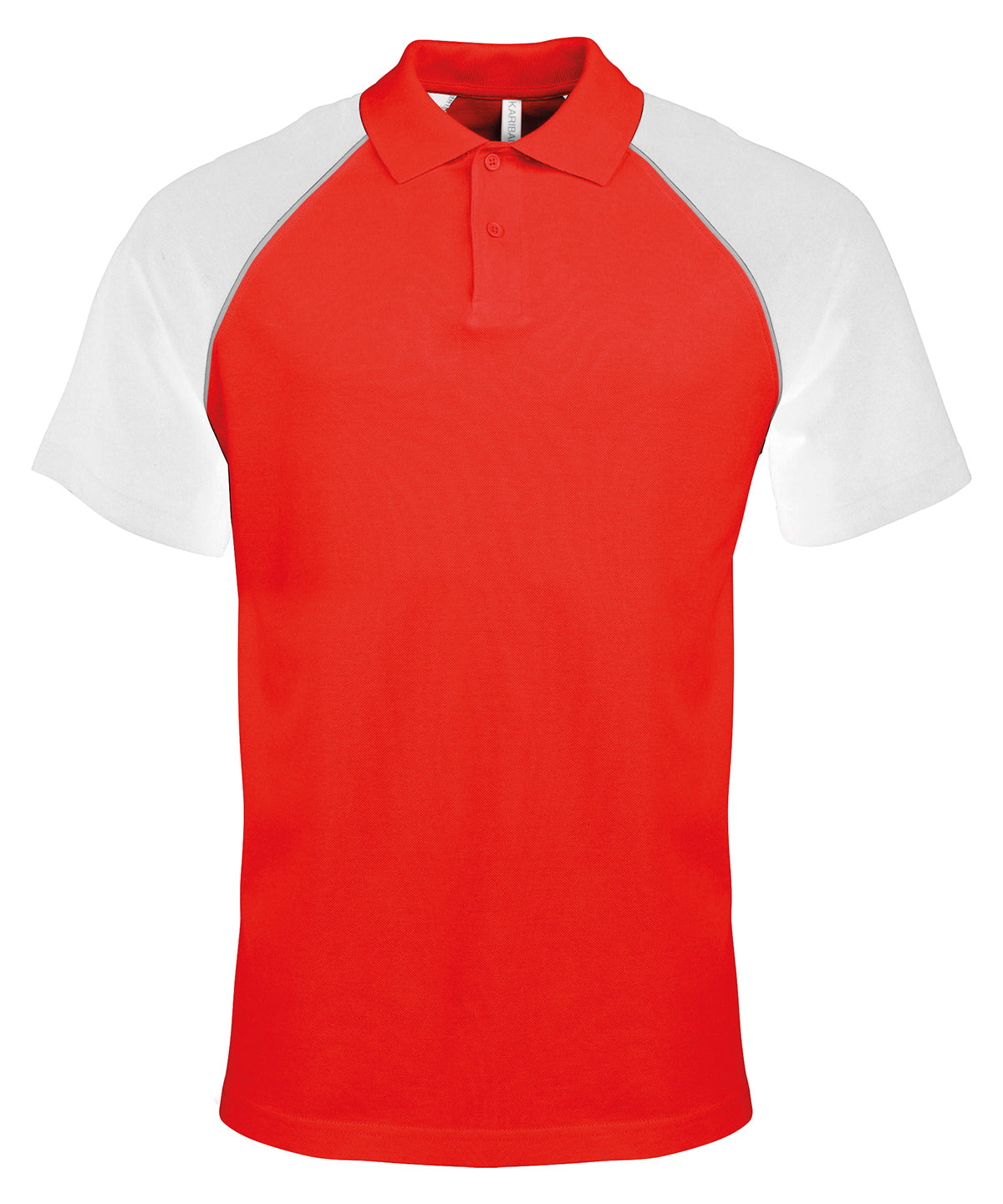 Kariban Mens Baseball Contrast Polo Shirt Plus Sizes