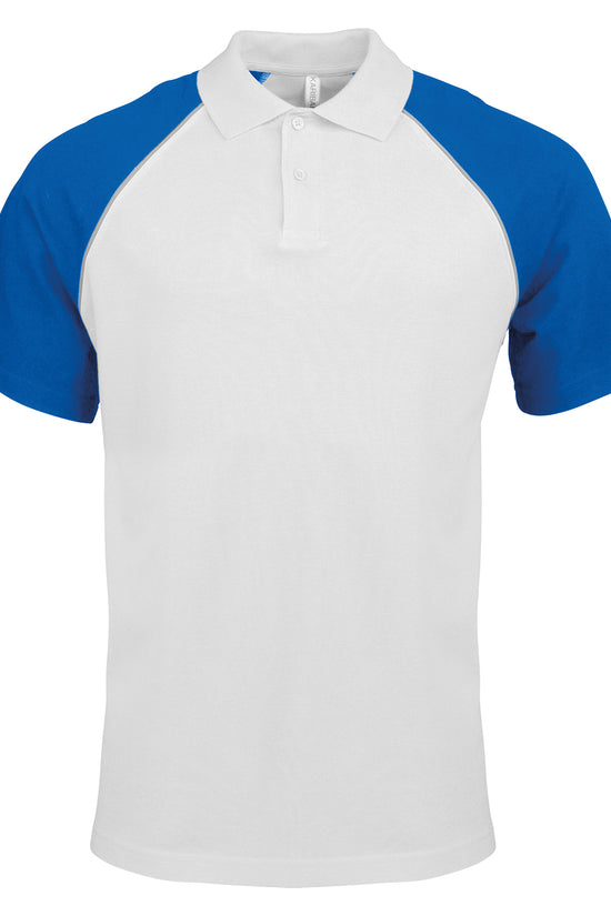 Kariban Mens Baseball Contrast Polo Shirt Plus Sizes