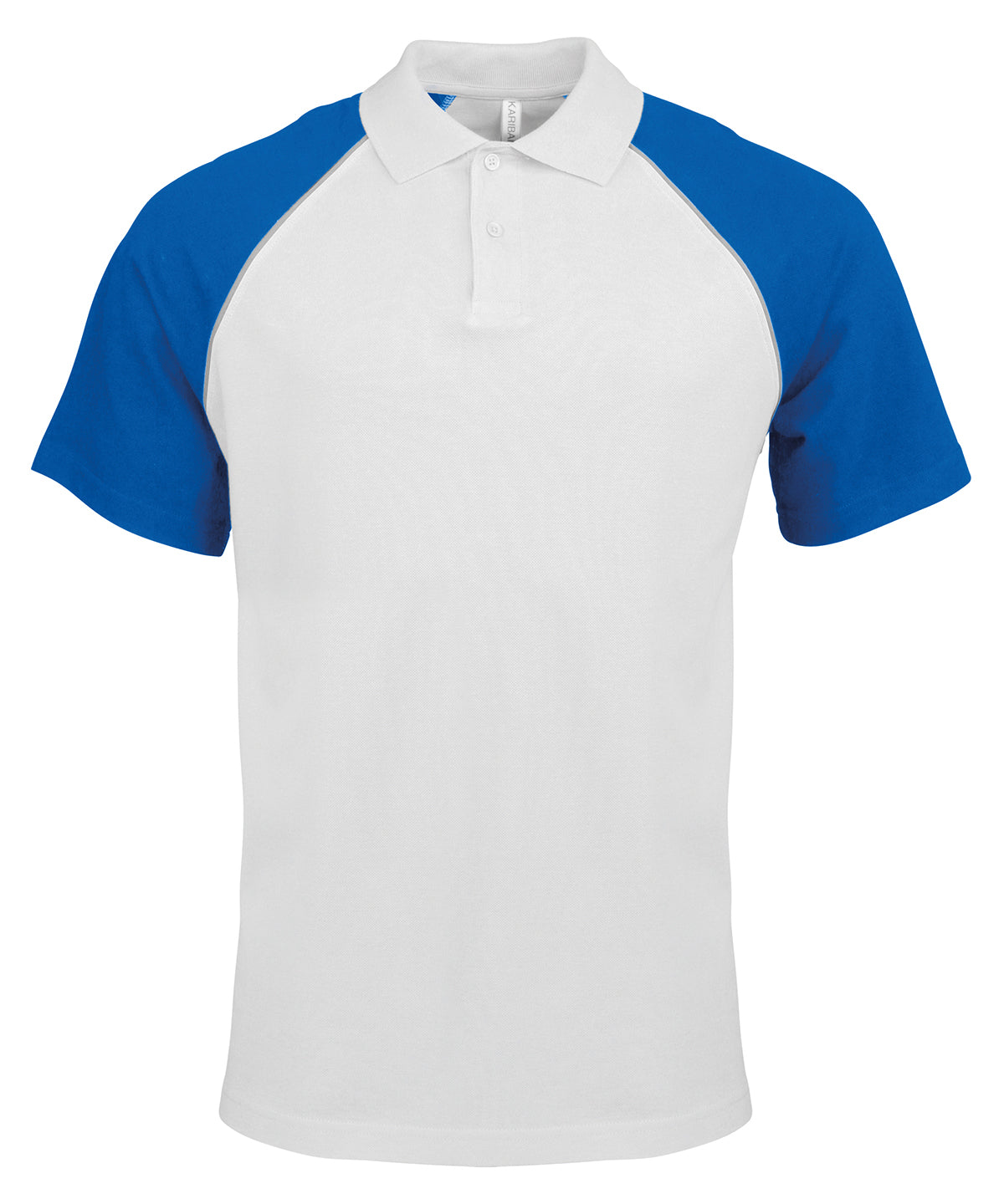 Kariban Mens Baseball Contrast Polo Shirt Plus Sizes