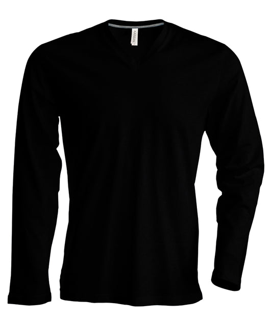 Kariban Mens LongSleeved VNeck TShirt Plus Sizes