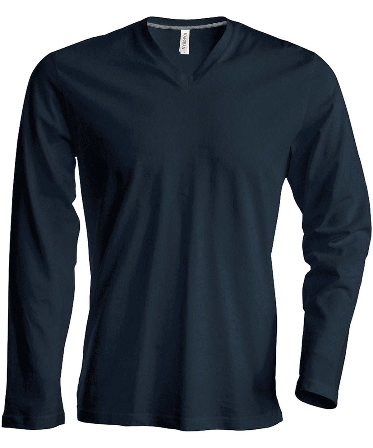 Kariban Mens LongSleeved VNeck TShirt Plus Sizes