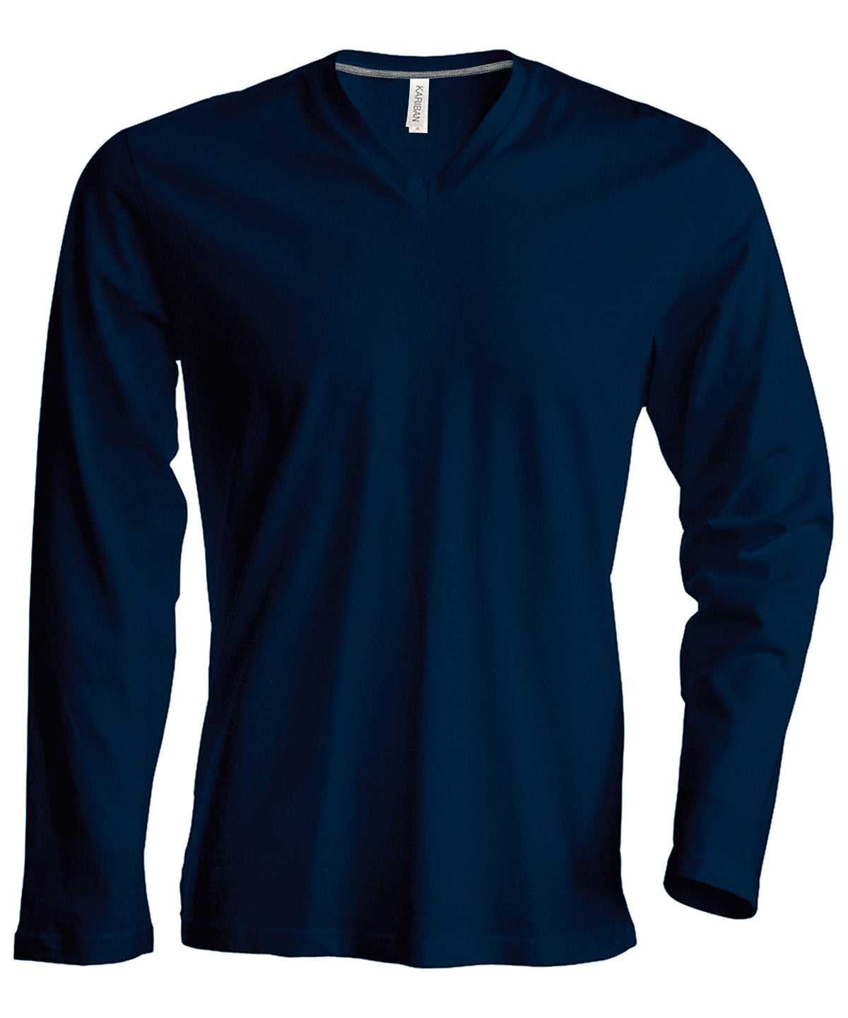 Kariban Mens LongSleeved VNeck TShirt Plus Sizes