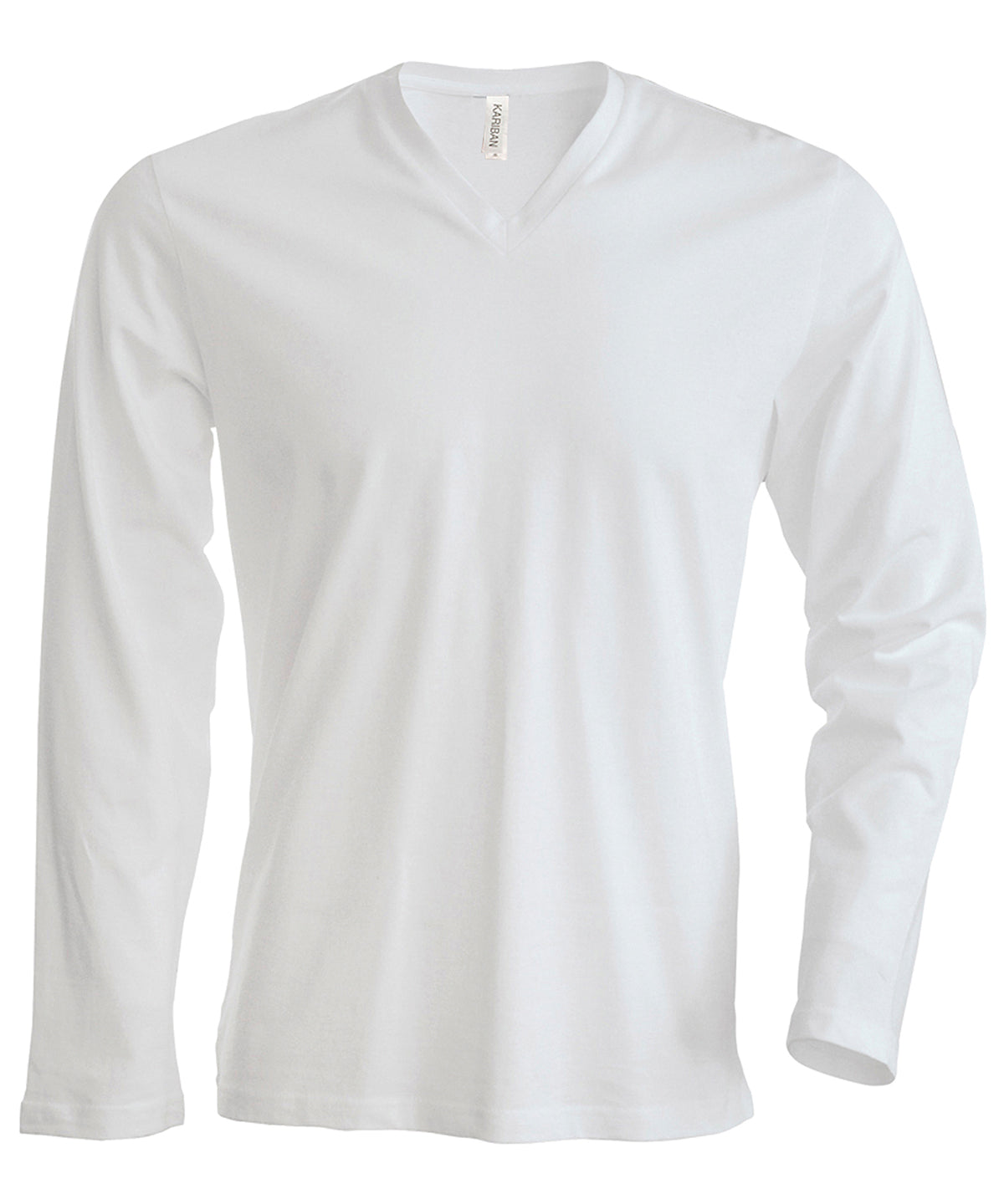 Kariban Mens LongSleeved VNeck TShirt Plus Sizes