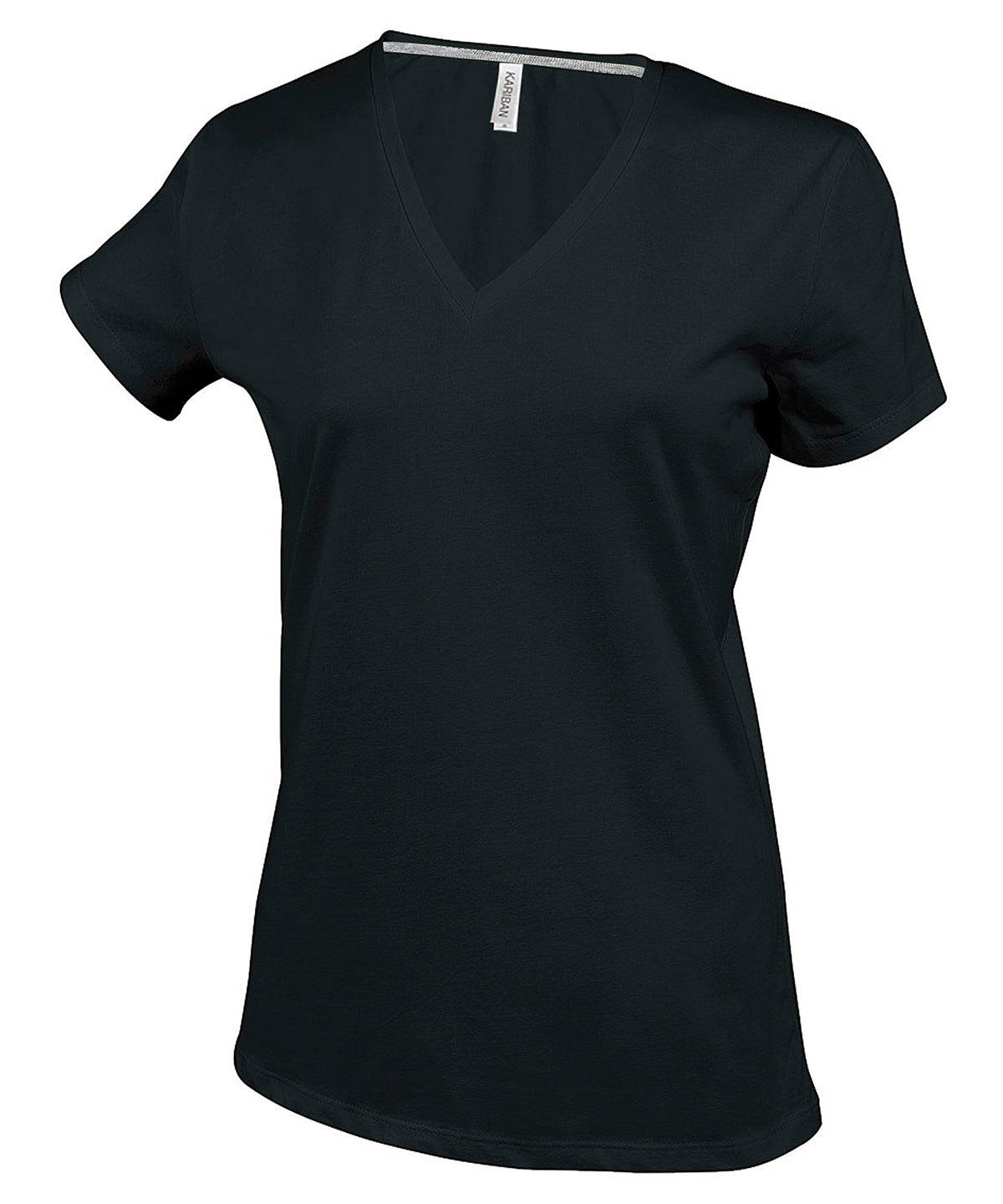 Kariban Ladies Enzyme Washed VNeck TShirt Plus Sizes