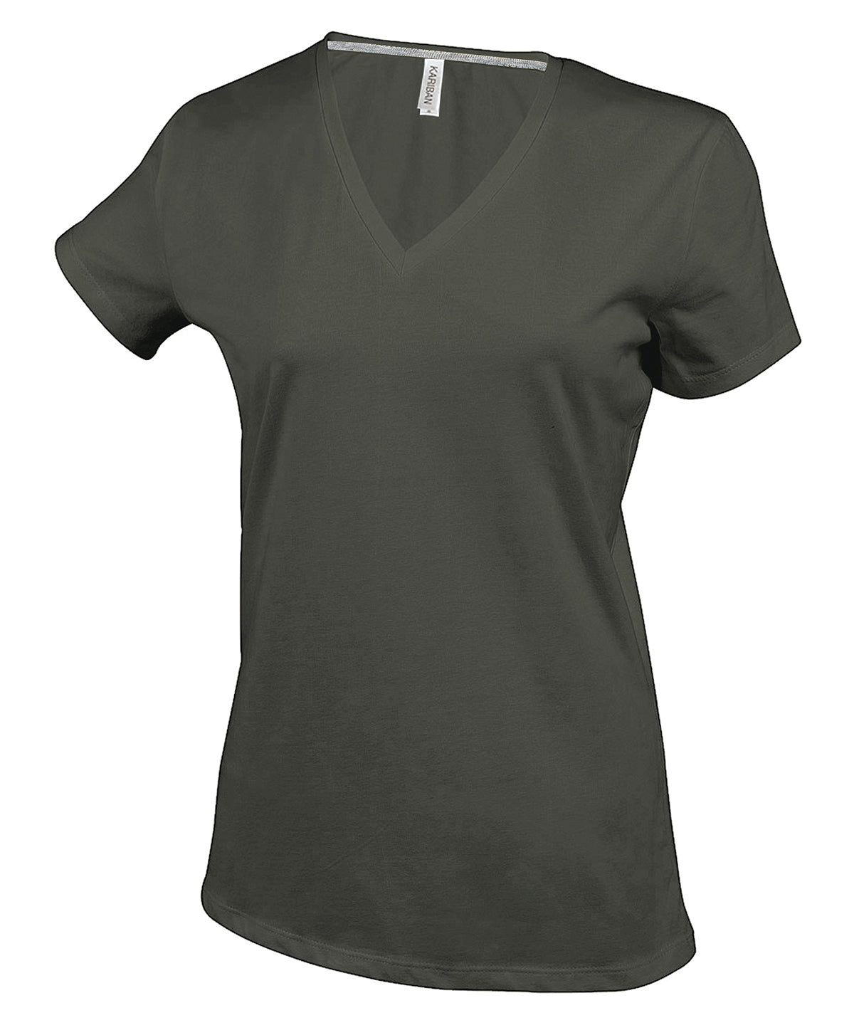Kariban Ladies Enzyme Washed VNeck TShirt Plus Sizes