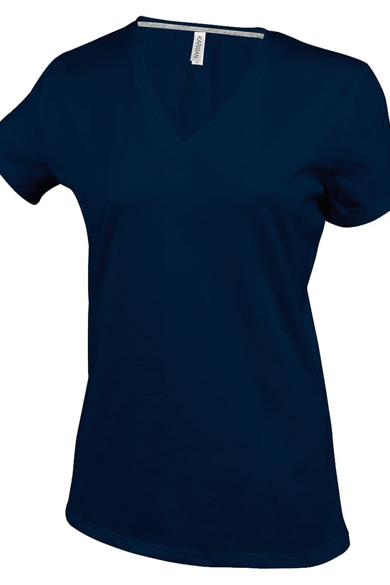 Kariban Ladies Enzyme Washed VNeck TShirt Plus Sizes